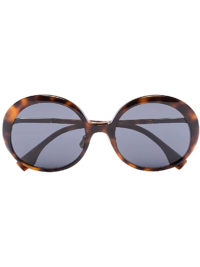 Shop Fendi Oversize-frame Tinted Sunglasses In Brown