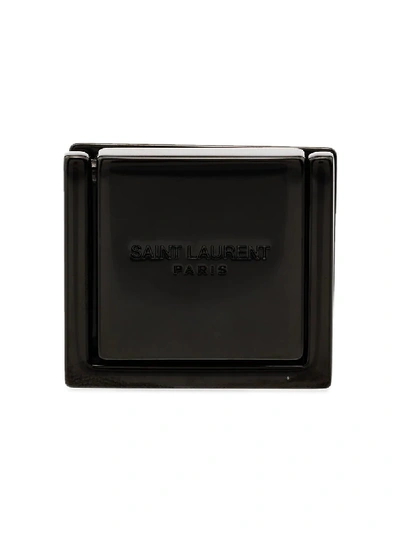 Shop Saint Laurent Debossed-logo Phone Ring In Black