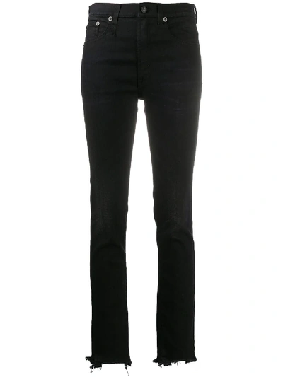 Shop R13 Strarford Mid Rise Straight Jeans In Black