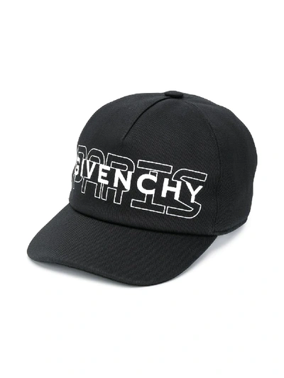 Shop Givenchy Logo Print Cap In Black