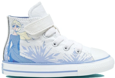 Pre-owned Converse  Chuck Taylor All-star Hi Frozen 2 Elsa (td) In White/blue Heron-white