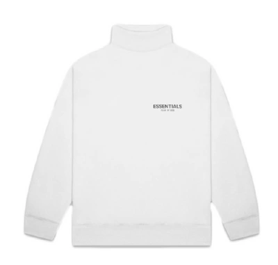 Pre-owned Fear Of God  Essentials Pull-over Mockneck Sweatshirt White