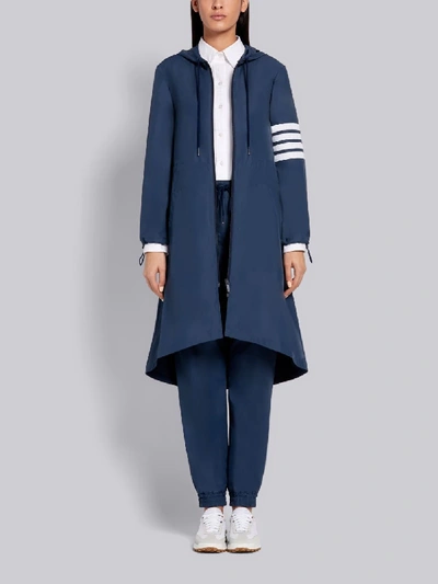 Shop Thom Browne Navy Flyweight Tech 4-bar Hooded Parka In Blue