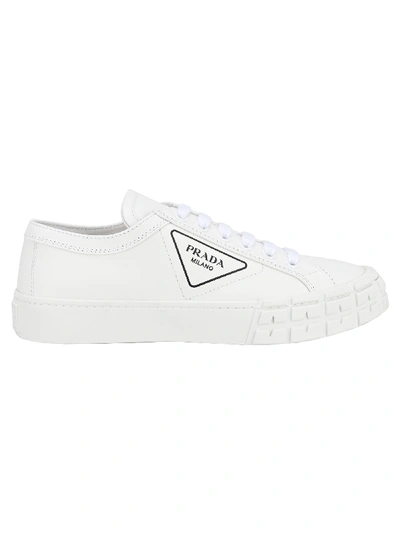 Shop Prada Wheel Sneakers In White