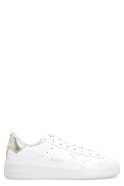 Shop Golden Goose Pure Star Leather Sneakers In White