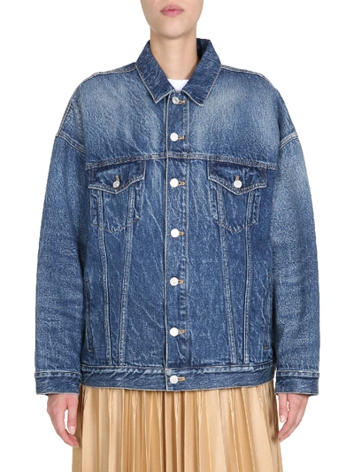 Shop Givenchy Oversize Fit Jacket In Blu