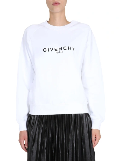 Shop Givenchy Round Neck Sweatshirt In Bianco