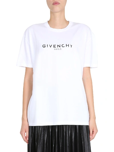Shop Givenchy Round Neck T-shirt In Bianco