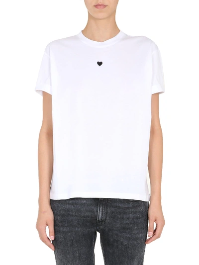 Shop Stella Mccartney Round Neck T-shirt In Bianco