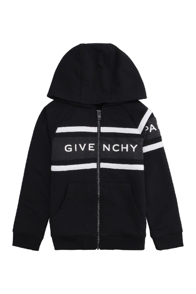 Shop Givenchy Cotton Full-zip Hoodie In Black