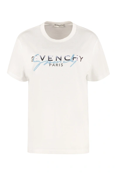 Shop Givenchy Crew-neck Cotton T-shirt In White