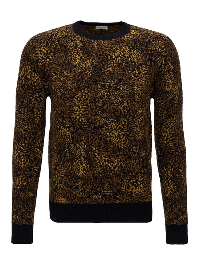 Shop Saint Laurent Leopard Sweater In Brown
