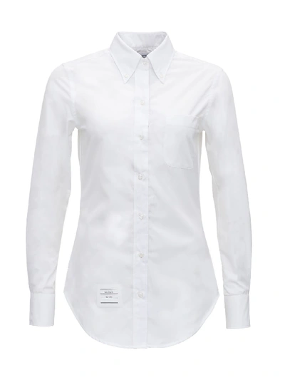 Shop Thom Browne 4-bar Tag Shirt In White