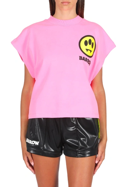 Shop Barrow Cropped T-shirt Jersey Woman In Rosa