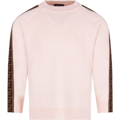 Shop Fendi Pink Sweater With Double Ff For Girl