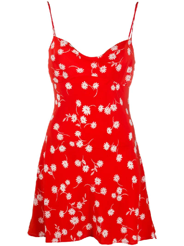 bec and bridge red floral dress