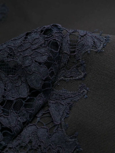 Valentino Lace Sleeve Dress In Black