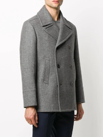 Shop Brunello Cucinelli Double-breasted Virgin Wool Coat In Grey