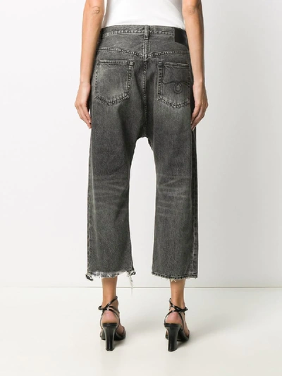 Shop R13 Tailored Drop Mid-rise Straight Jeans In Grey