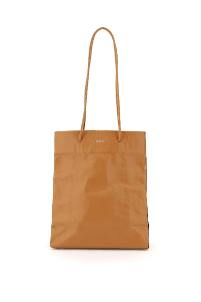 Shop Medea Tall Busted Bag In Biscotto (beige)