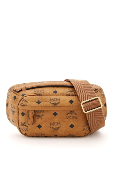 Shop Mcm Visetos Beltpack Mini Bag In Cognac (brown)