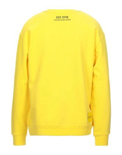 Shop Calvin Klein Jeans Est.1978 Sweatshirts In Yellow