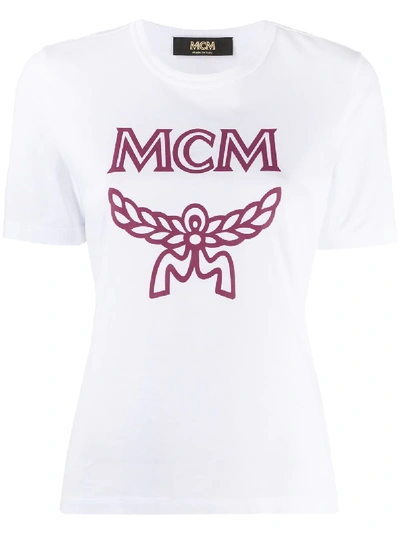 Shop Mcm Logo-print Cotton T-shirt In White