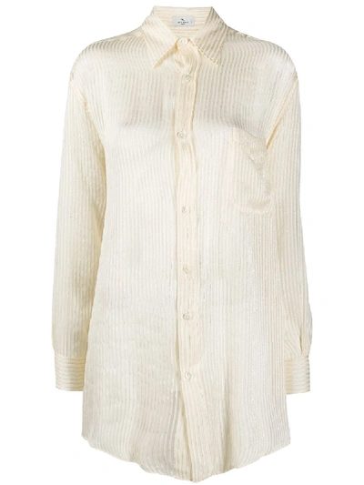 Shop Etro Loose Striped Shirt In Neutrals