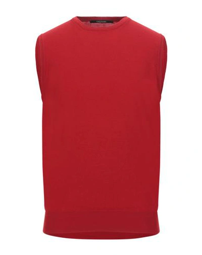 Tagliatore Sleeveless Sweater In Red