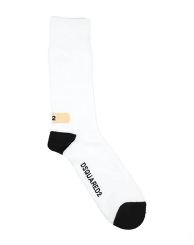 Shop Dsquared2 Man Socks & Hosiery White Size 9-10 Cotton, Polyamide, Elastane