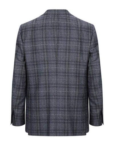 Shop Kiton Suit Jackets In Slate Blue