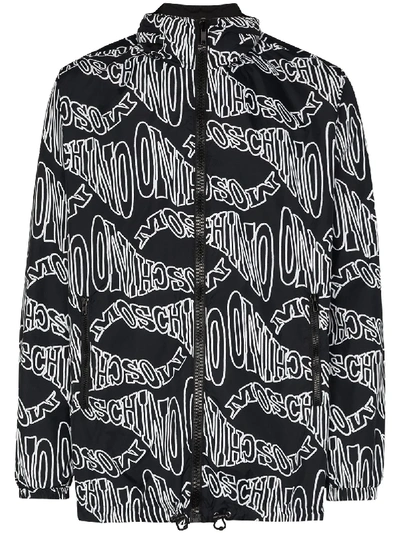 Shop Moschino Logo-print Shell Jacket In Black