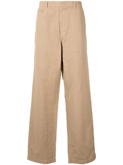 Shop Kent & Curwen Wide-leg Tailored Trousers In Brown