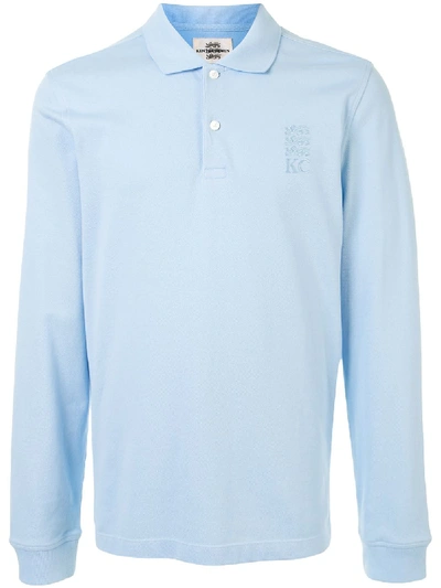 Shop Kent & Curwen Long-sleeve Polo Shirt In Blue