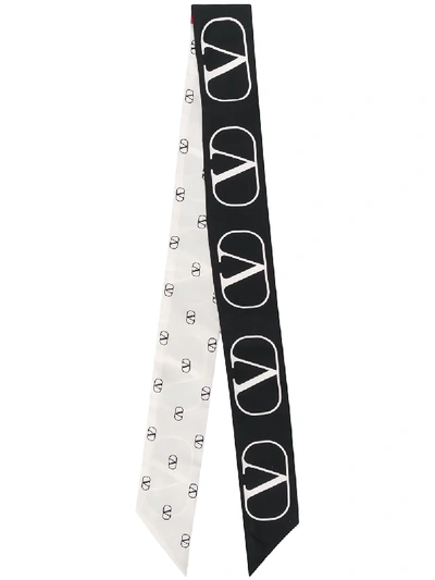 Shop Valentino Logo Print Scarf In White