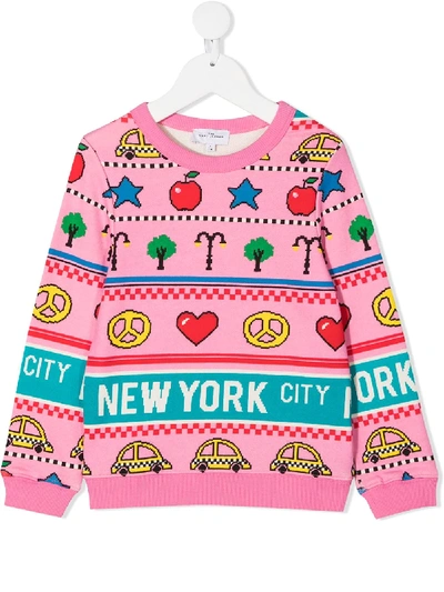 Shop Little Marc Jacobs Print Mix Sweatshirt In Pink