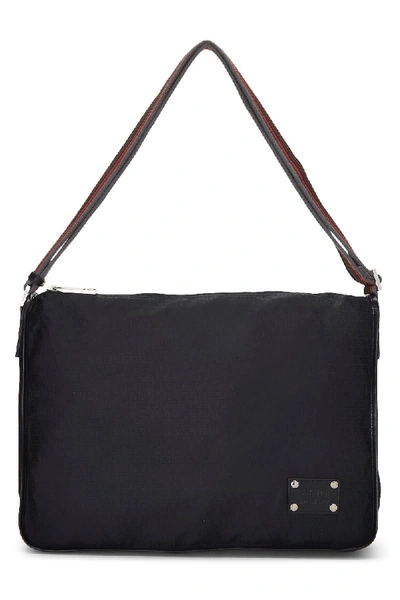 Pre-owned Fendi Black Zucchino Nylon Messenger Bag