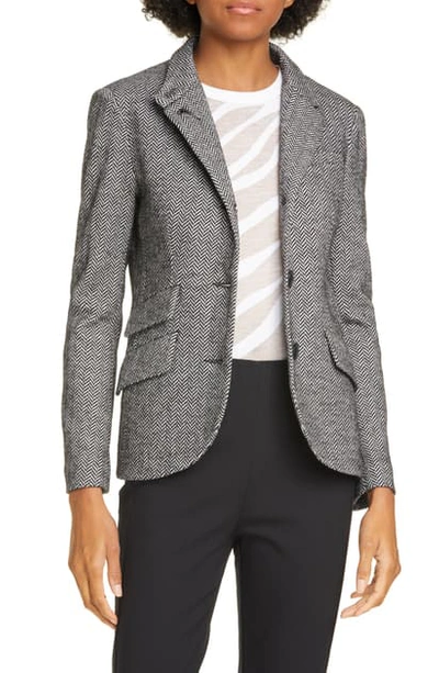 Shop Rag & Bone Slade Herringbone Jacquard Knit Blazer In Black Multi