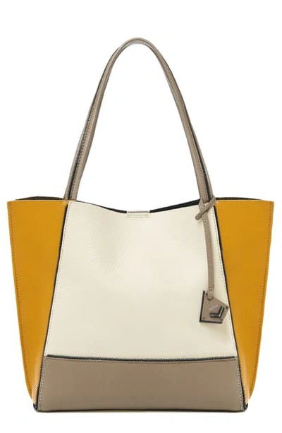 Shop Botkier Soho Colorblock Leather Tote In Golden Truffle Combo