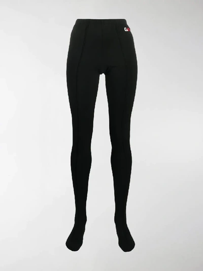 Shop Balenciaga Gym Wear Foot Leggings In Black