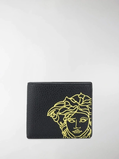 Shop Versace Pop Medusa Bifold Wallet In Black