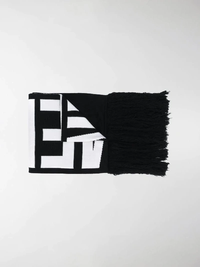 Shop Vetements Knitted Logo Scarf In White