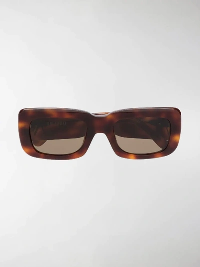 Shop Linda Farrow Square Frame Sunglasses In Brown