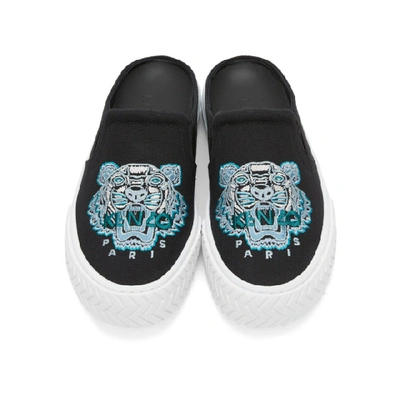 Shop Kenzo Black Tiger K-skate Mule Slip-on Sneakers In 99 Black