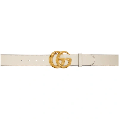 Shop Gucci Off-white Gg Marmont Belt