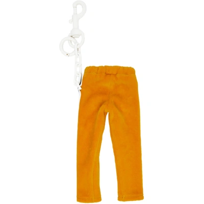 Shop Palm Angels Orange Mini Track Pants Keychain In Autumn