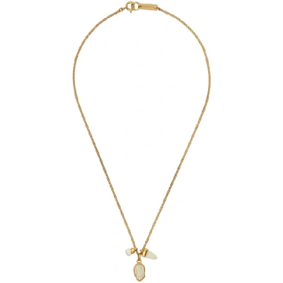 Shop Isabel Marant Gold Hand Necklace In 23ec Ecru