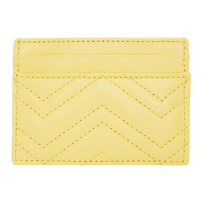 Shop Gucci Yellow Gg Marmont Card Holder In 7412 Banana