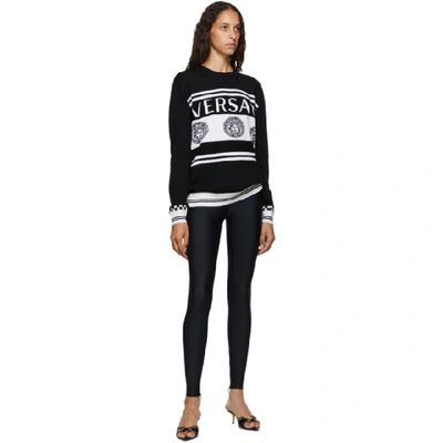 Shop Versace Black And White Vintage Medusa Sweater In A2024 Black