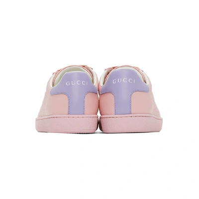 Shop Gucci Pink Interlocking G New Ace Sneakers In Wild Rose